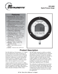 Thumbnail of document Data Sheet - DPG-6600 Battery Powered Digital Pressure Gauge